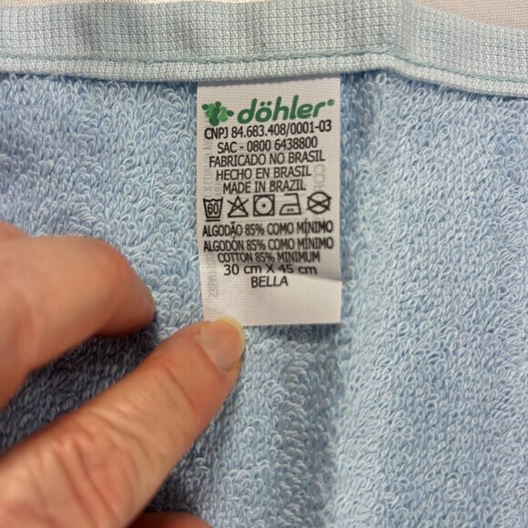 Dohler Embellished Hand Towel Lace Ribbon Pale Blue Decorative 19.5" X 12.5" - Picture 6 of 10